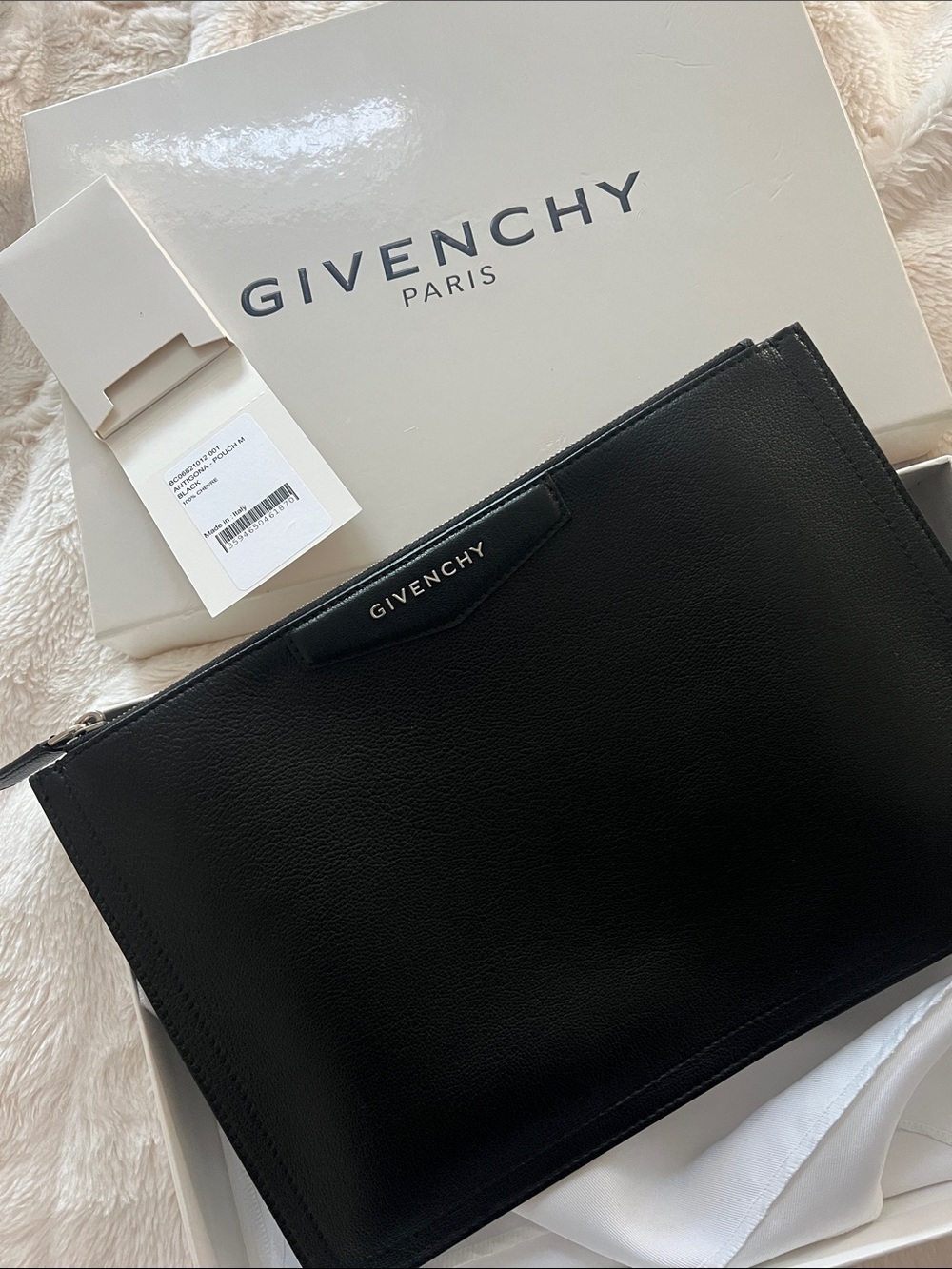 Givenchy Antigone Black Leather Pouch Medium